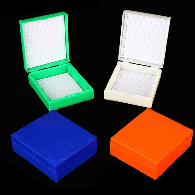 Pathology Slide Storage - กล่องใส่สไลด์ไมโครสโคปพลาสติก 1 ชิ้น กล่องเก็บสไลด์ทางพยาธิวิทยาสำหรับห้องปฏิบัติการ กล่องเก็บสไลด์ไมโครสโคป ความจุ