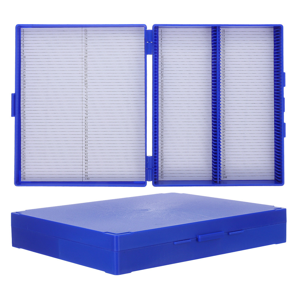 Pathology Slide Storage - กล่องเก็บสไลด์พยาธิวิทยา 2 ชิ้น ฝาปิดพลาสติกใส บรรจุสไลด์กล้องจุลทรรศน์ได้ 100